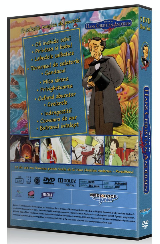 Hans Christian Andersen - Povestitorul - 5 DVD-uri Desene Dublate Romana |  Okazii.ro