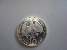 MONEDA ARGINT 925 - 10 DM 1998 UNC cu porumbel foto