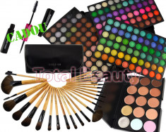 Trusa Machiaj 180 culori Fraulein38 Jelly Matte + 24 Pensule + Concealer + Rimel foto