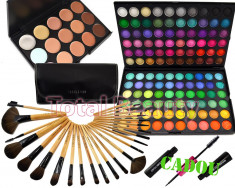 Trusa Machiaj 120 culori Fraulein38 Jelly Matte + 24 Pensule + Concealer + Rimel foto