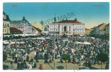 2733 - ARAD, Market - old postcard - unused, Necirculata, Printata