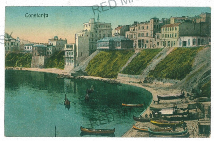 2780 - CONSTANTA, harbor Tomis and the boats - old postcard - used - 1929