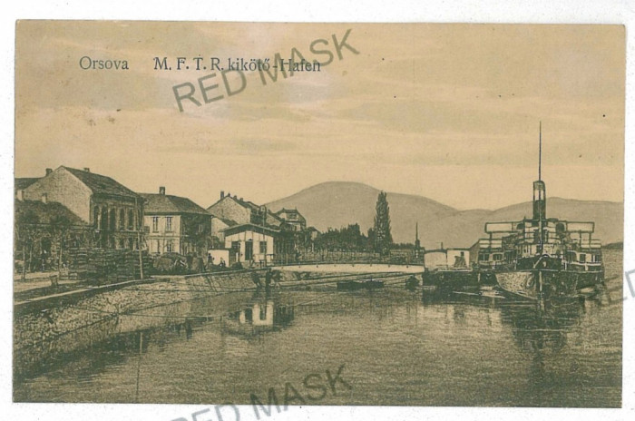 2739 - ORSOVA, harbor, ships - old postcard - unused
