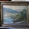 PEISAJ LACUSTRU -TABLOU VECHI SEMNAT CU INITIALE SI DATAT 57