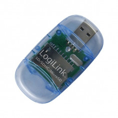 Card reader LOGILINK (CR0015), extern USB2.0 pentru SD, SDHC, micro SD, micro SDHC, viteza 480Mbps foto