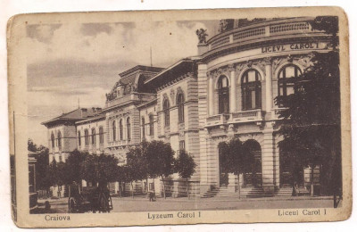 % carte postala (ilustrata)-CRAIOVA-Liceul Carol I 1926 foto