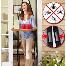 Set 4 Perdele tip plasa anti insecte cu inchidere magnetica Magic Mesh foto