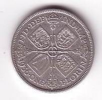 moneda argint -MAREA BRITANIE GEORGE V 2 TWO SHILLINGS FLORIN 1936 ARGINT 11,3g foto