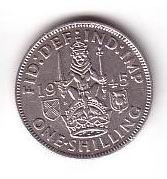 moneda argint -One Shilling Marea Britanie 1945 Scotia foto