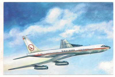 % carte postala (ilustrata)-TAROM-avionul Boeing 707 foto