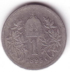 moneda argint 1 KORONA CORONA COROANA 1895 Austria foto