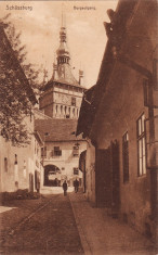 Ok-1364- Romania, Segesvar, Sighisoara carte post. circ. 1913: Intrarea in oras foto
