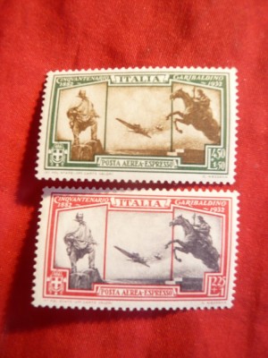 Serie mica - 50 Ani G. Garibaldi 1932 Italia , 2val. Posta Aeriana foto