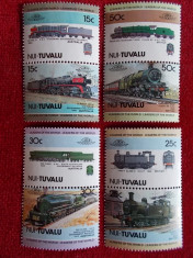 Locomotive trenuri - serie nestampilata MNH - Tuvalu Nui 1984 foto