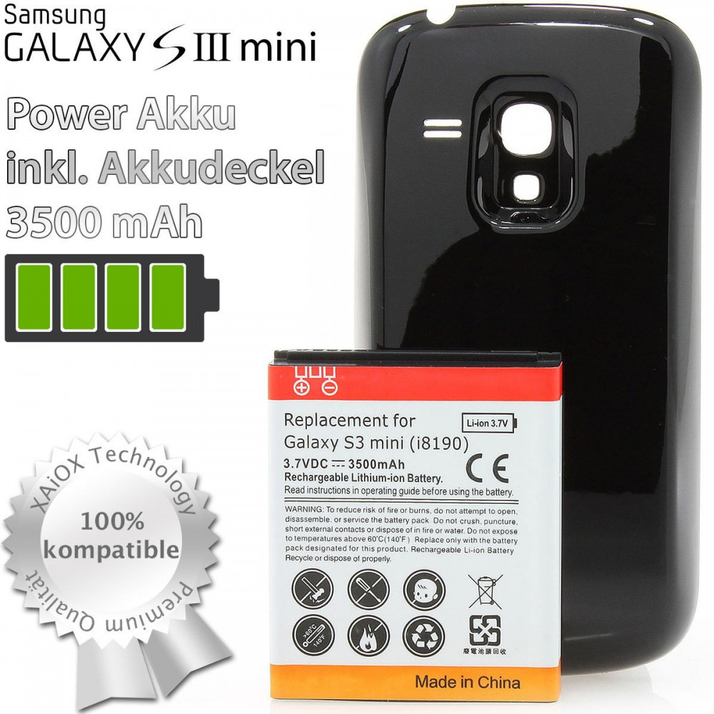 Baterie extinsa 3500 mAh capac negru Samsung Galaxy S3 Mini i8190, Li-ion |  Okazii.ro