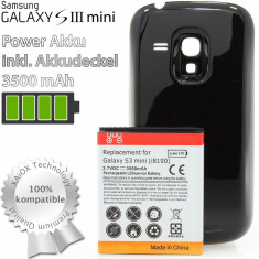 Baterie extinsa 3500 mAh capac negru Samsung Galaxy S3 Mini i8190 foto
