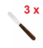 Spatula metalica pentru ceara, cu maner din lemn, spatula inox x 3