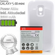 Baterie extinsa 3500 mah + capac alb Samsung Galaxy S3 Mini i8190 + folie foto