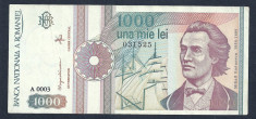 ROMANIA 1000 1.000 LEI 1991 [10] XF , serie fara punct foto