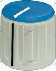 Buton pentru potentiometru, 29mm, plastic, gri-albastru, 29x19mm - 127143 foto