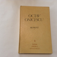Memorii Vol.I Spre Realizarea Deplina - Octav Onicescu,RF7/4