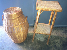 Set Cos rufe oval Rachita Handmade lucrat manual Masa masuta mobilier casa !!! foto