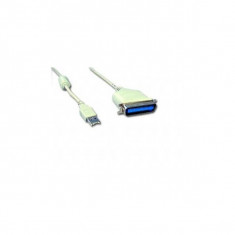 Cablu de date convertor USB la Paralel C36M, lungime cablu: 1.8m, bulk, Alb, GEMBIRD (CUM360) foto