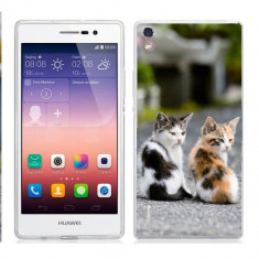 Husa Huawei Ascend P7 Silicon Gel Tpu Model Kitties foto