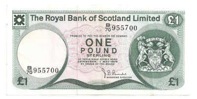 SCOTIA THE ROYAL BANK OF SCOTLAND LIMITED 1 POUND LIRA 1979 VF foto