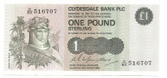 SCOTIA CLYDESDALE BANK PLC 1 POUND LIRA 1982 XF foto