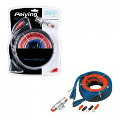 KIT CABLURI MONTAJ AUTO PEIYING BASIC SET PENTRU AMPLIFICATOARE AUTO, SUBWOOFER, TUB BASS 8GA foto