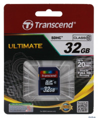 Card Transcend 32 GB Class 10 3.0 SD SDHC Flash Memory Card 20MB/s foto