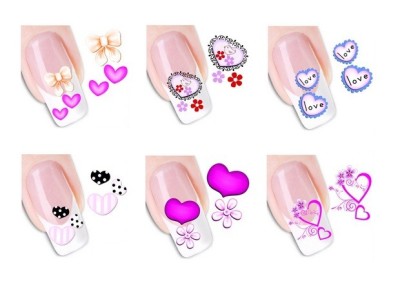 Stickere Cu Apa Model Inimioare Set De 6 Bucati Pentru Decoatiuni