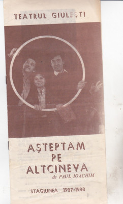 bnk div Program teatru - Teatrul Giulesti 1987 - Asteptam pe altcineva foto