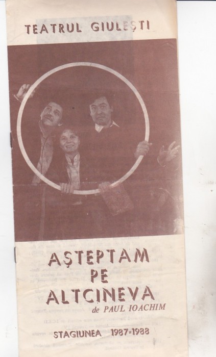 bnk div Program teatru - Teatrul Giulesti 1987 - Asteptam pe altcineva