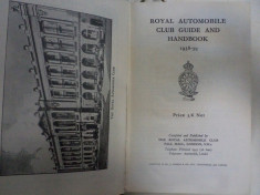 AUTOMOBIL CLUB REGAL/ROYAL AUTOMOBILE CLUB GUIDE &amp;amp; HANDBOOK 1938-39 foto