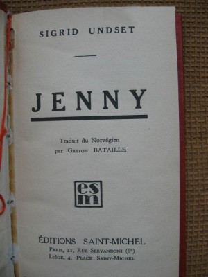 Sigrid Undset - Jenny (in limba franceza) foto