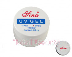 Gel Constructie Unghii UV Sina 15 ml White French - Gel UV Alb foto