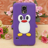 Husa silicon mov model pinguin Samsung Galaxy S5 G900 i9600 +