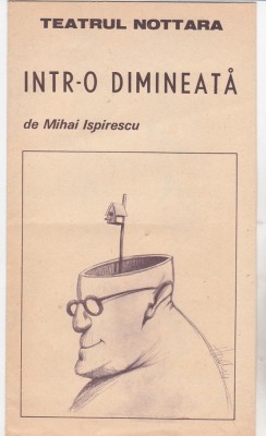 bnk div Program teatru - Teatrul Nottara 1989 - Intr-o dimineata foto