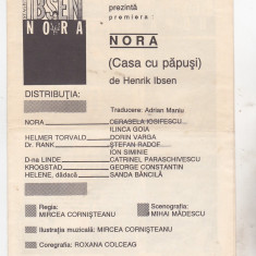 bnk div Program teatru - Teatrul Nottara 1992 - Nora