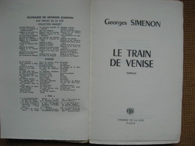 Georges Simenon - Le train de Venise (in limba franceza) foto