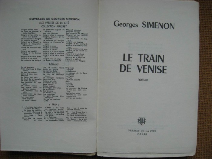 Georges Simenon - Le train de Venise (in limba franceza)