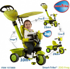 Tricicleta cu copertina Smart Trike 3 in 1 Zoo Frog foto