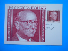 HOPCT19090 MAXIMA AUSTRIA -JURIST HANS KELSEN 100 ANI DE LA NASTERE 1981 foto