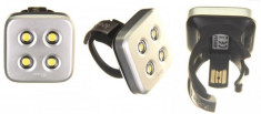 LAMPA FAR + STOP LED BICICLETA KNOG BLINDER 4 TWINPACK - INCARCARE USB foto