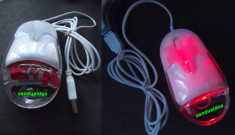 MOUSE OPTIC USB CU FIR SI ILUMINARE ROSIE &amp;quot;WHITE SENSATION&amp;quot; -DOAR 14,90 LEI ! foto