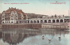 Ok-1414- Romania, Vizakna, Ocna Sibiu c.p. circulata 1910: Lacul Mikes animat foto
