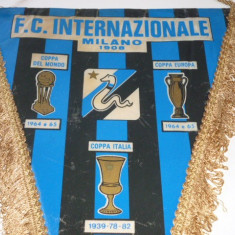 Fanion fotbal FC INTERNAZIONALE MILANO (format mare)-vechi, anii`80