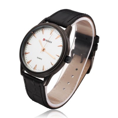 Ceas CURREN 8119 - Quartz , Curea Piele , Analog , Culori : Alb sau Negru foto